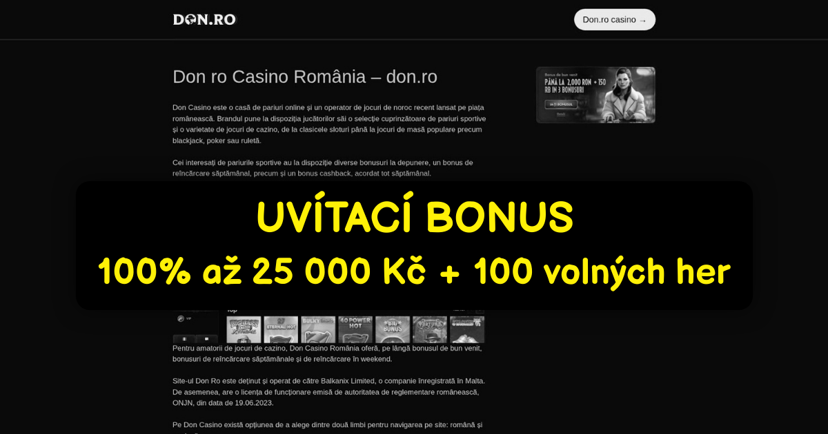 Don Casino - Prémiové online automaty | Oficiální Česko