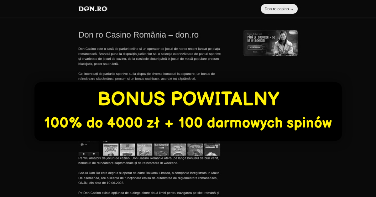 Don Casino - Premium Gry Slotowe | Oficjalna Strona